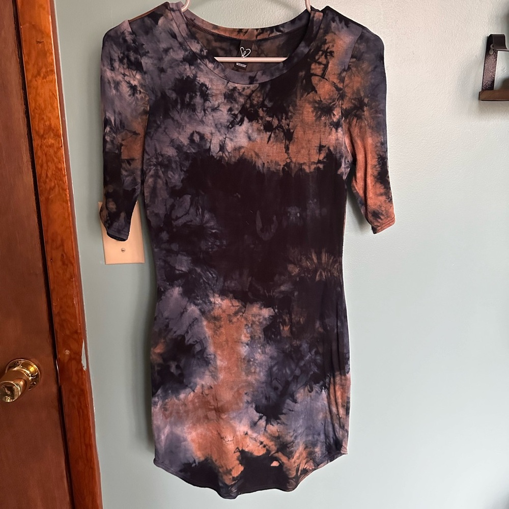 Windsor Tie Dye Mini Dress 3/4 sleeves Small